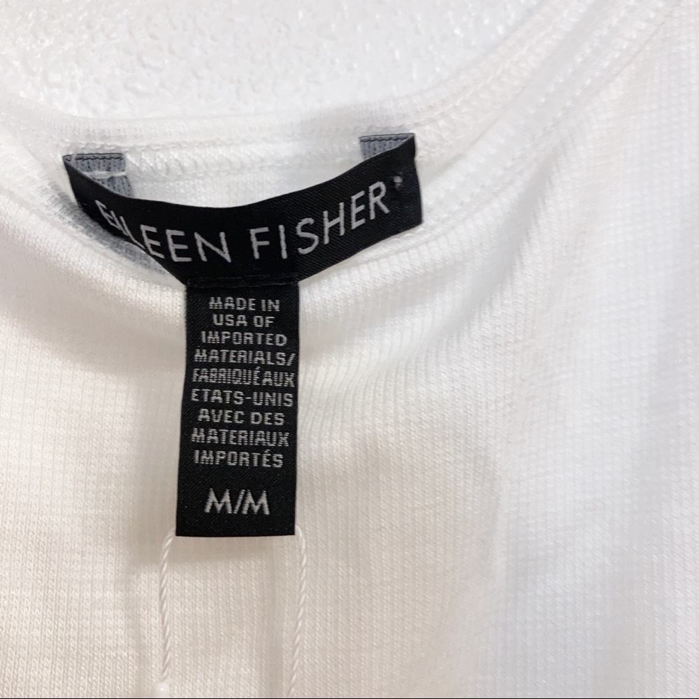 Eileen Fisher "LAST ONE" SOFT White Micro Tencel Rib Stretch Scoop Neck Tank Top - Picture 5 of 8